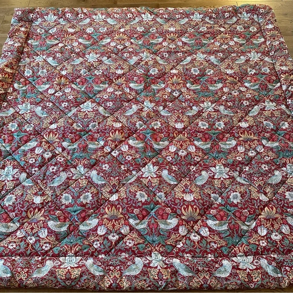 William Sonoma William Morris Queen Comforter Strawberry Thief Print Pillow Sham